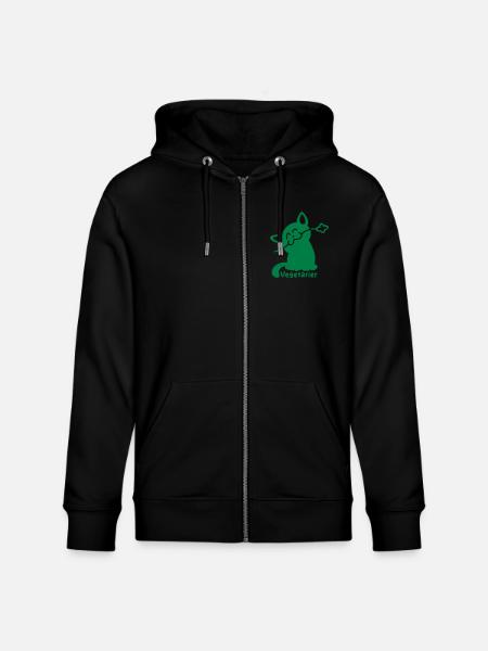 Végétarienne chat - Veste à capuche bio CULTIVATOR Stanley/Stella Unisexe - noir