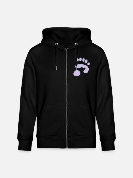panda paw print - Stanley/Stella CULTIVATOR Unisex Organic Hooded Jacket - black