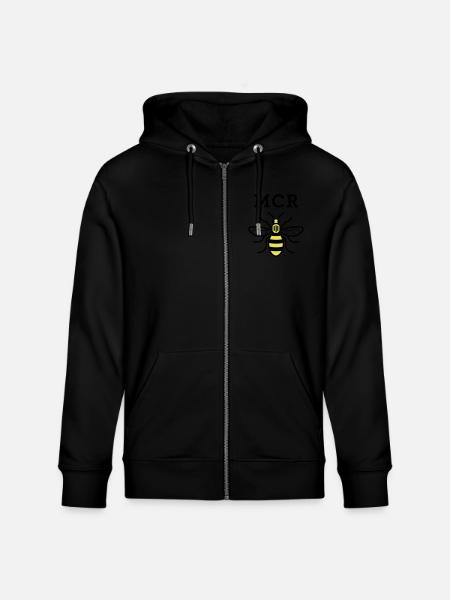 MCR MANCHESTER BEE VECTOR - Stanley/Stella CULTIVATOR Unisex Organic Hooded Jacket - black