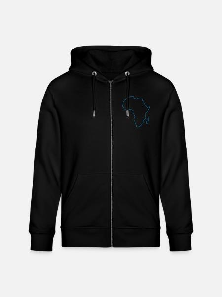 Africa Outline - Stanley/Stella CULTIVATOR Unisex Organic Hooded Jacket - black