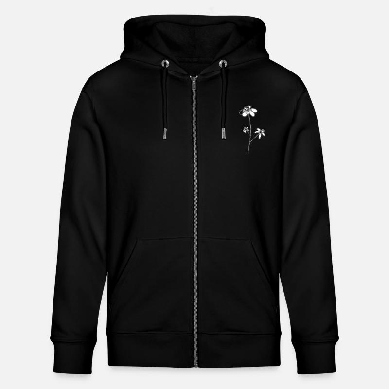 Filigrane Wildblume  - Stanley/Stella Unisex Bio-Kapuzenjacke CULTIVATOR  - Schwarz