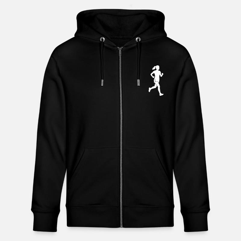 Runner Silhouette Jogging & Marathon Training - Stanley/Stella CULTIVATOR  Unisex Organic Hooded Jacket - black