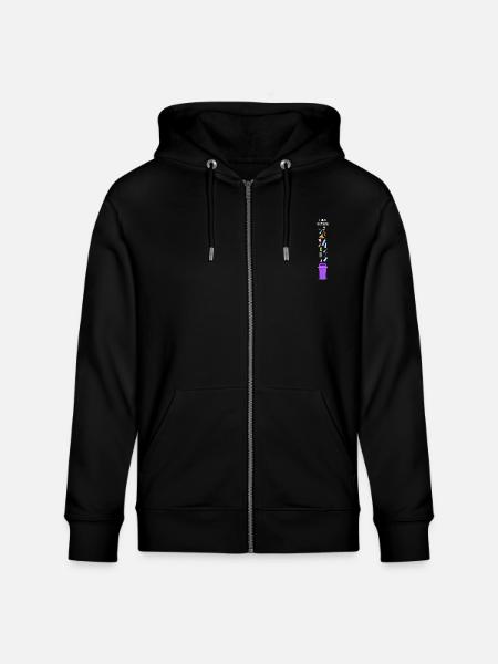 i love recycling - Stanley/Stella CULTIVATOR  Unisex Organic Hooded Jacket - black