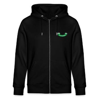 Harry Potter Slytherin-Banner Stick-Design - Stanley/Stella Unisex Bio-Kapuzenjacke CULTIVATOR  - Schwarz - Vorne - Nico (186cm) & Anna (173cm)