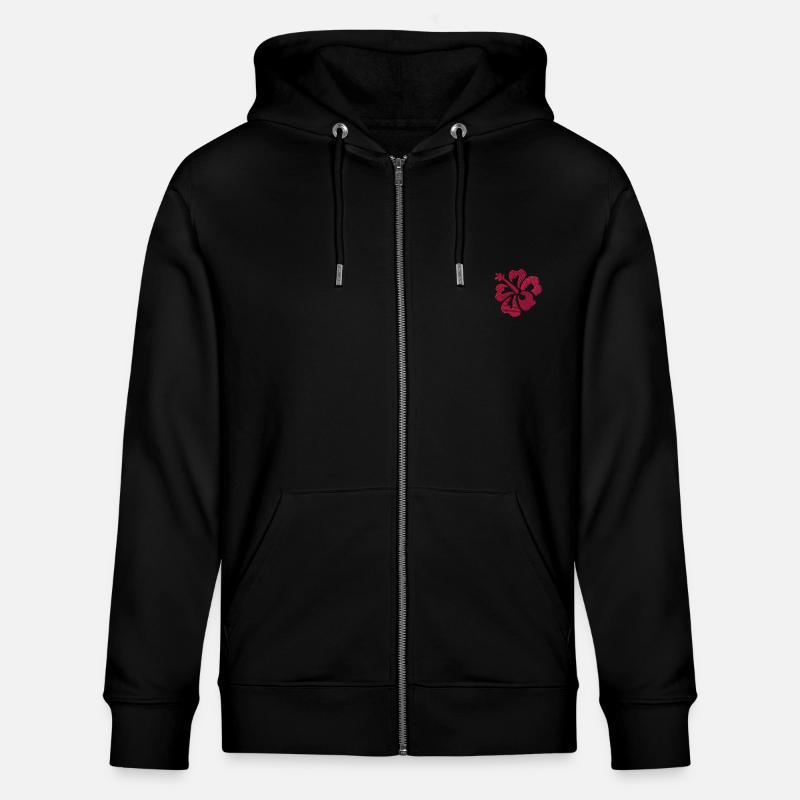 Blume bestickt - Stanley/Stella Unisex Bio-Kapuzenjacke CULTIVATOR - Schwarz