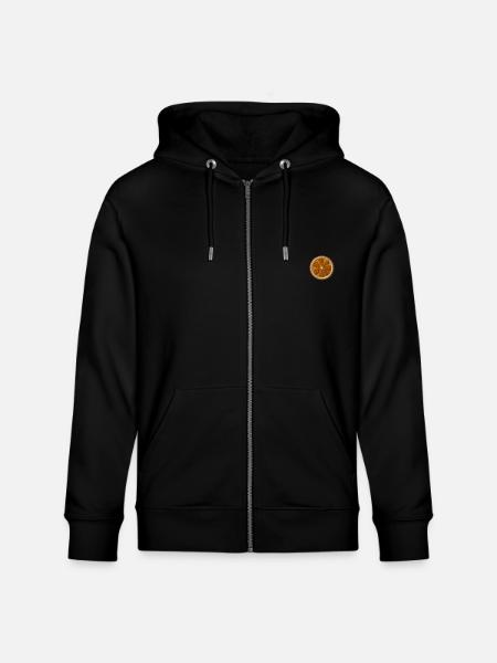 Orange brodé - Veste à capuche bio CULTIVATOR Stanley/Stella Unisexe - noir