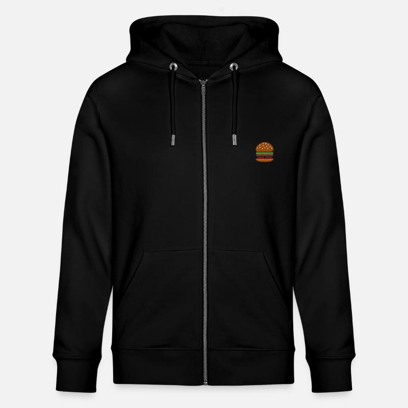 Burger bestickt - Stanley/Stella Unisex Bio-Kapuzenjacke CULTIVATOR  - Schwarz