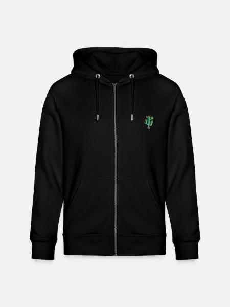 Cactus 1 - Stanley/Stella CULTIVATOR Unisex Organic Hooded Jacket - black