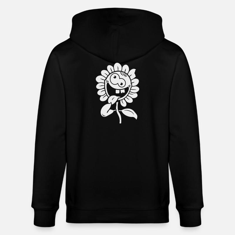 crazy flower negative 1c - Stanley/Stella Unisex Bio-Kapuzenjacke CULTIVATOR - Schwarz