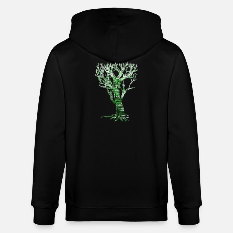 World Tree Nature Graphics - Stanley/Stella CULTIVATOR  Unisex Organic Hooded Jacket - black