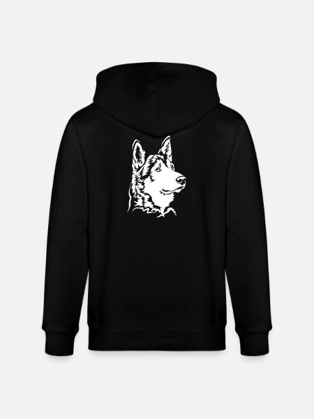 Tamaskan Head "Black Edition" - Stanley/Stella CULTIVATOR  Unisex Organic Hooded Jacket - black