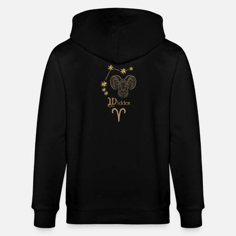 Astrologisches Sternzeichen Widder - Gold - Stanley/Stella Unisex Bio-Kapuzenjacke CULTIVATOR  - Schwarz