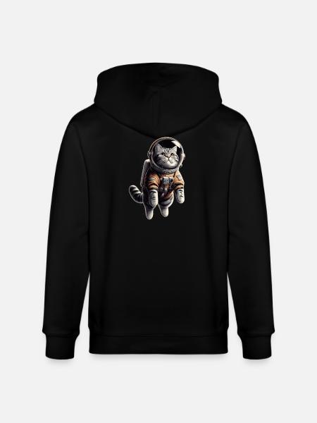 Astronaut BKH getigert Geschenk - Stanley/Stella Unisex Bio-Kapuzenjacke CULTIVATOR  - Schwarz