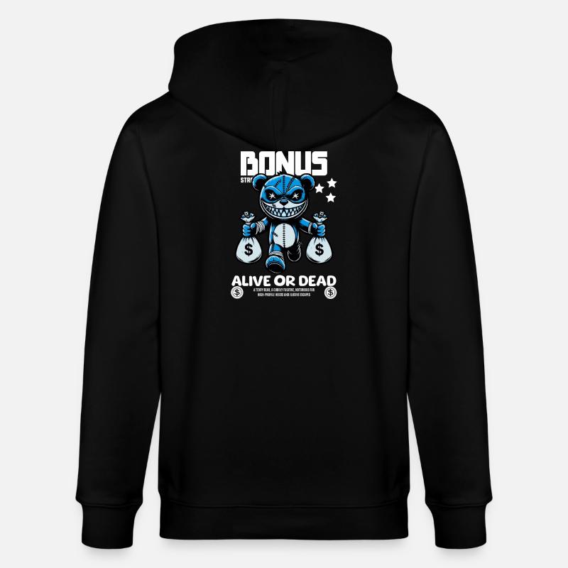 Bonus Bär – Gesucht: Lebendig oder Tot - Stanley/Stella Unisex Bio-Kapuzenjacke CULTIVATOR  - Schwarz