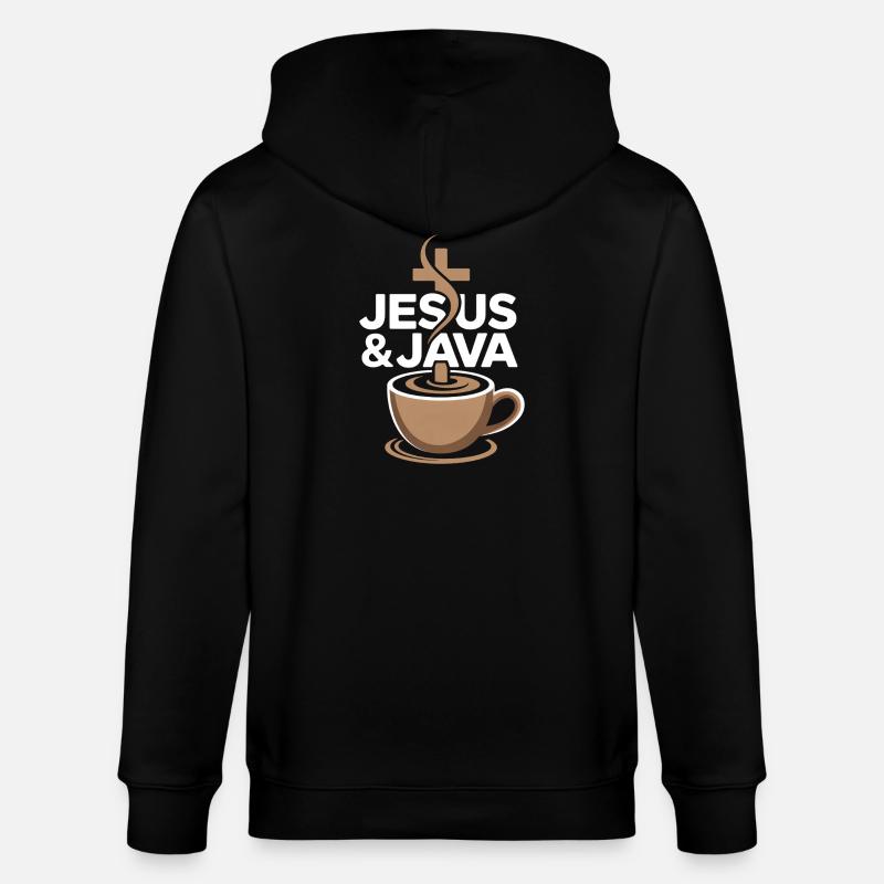 Inspiration und Kaffee mit Jesus & Java - Stanley/Stella Unisex Bio-Kapuzenjacke CULTIVATOR  - Schwarz