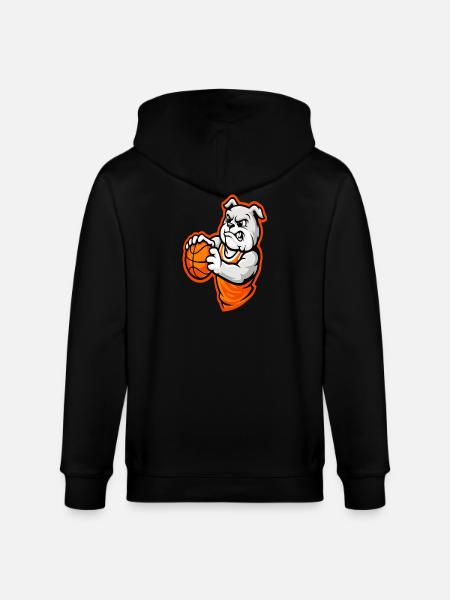 Power Basketball Bulldog Mascot - Stanley/Stella CULTIVATOR  Unisex Organic Hooded Jacket - black