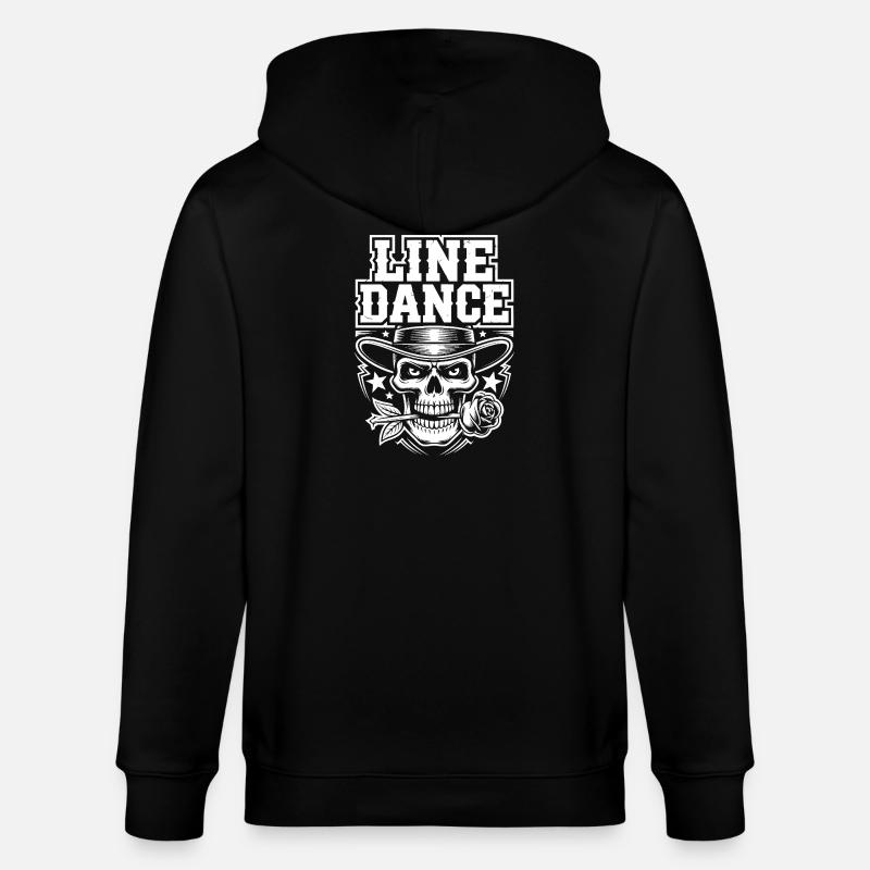 Line Dance Skull Tee - Stanley/Stella Unisex Bio-Kapuzenjacke CULTIVATOR - Schwarz