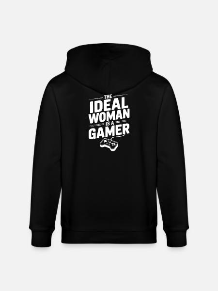The Idea Woman Is a Gamer - Stanley/Stella CULTIVATOR Unisex Organic Hooded Jacket - black