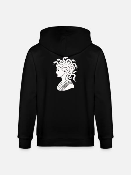 Medusa Head with Snakes - Stanley/Stella CULTIVATOR Unisex Organic Hooded Jacket - black