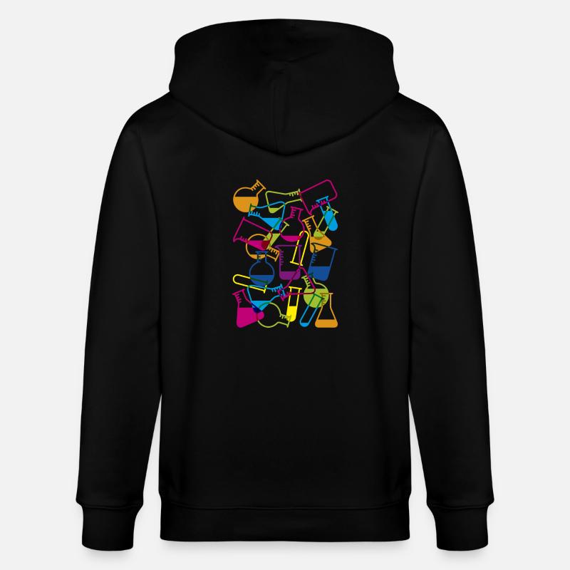 Laborglas mit Chemikalien - Stanley/Stella Unisex Bio-Kapuzenjacke CULTIVATOR  - Schwarz