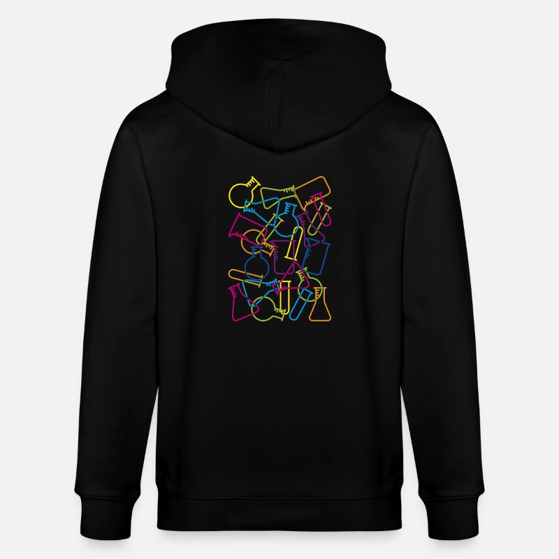 Große Laborglas - Stanley/Stella Unisex Bio-Kapuzenjacke CULTIVATOR  - Schwarz