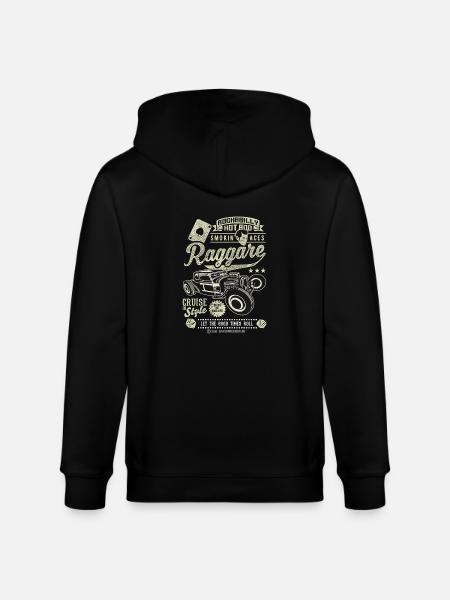Raggare T-shirt Rockabilly Design för fans - Ekologisk luvjacka CULTIVATOR unisex från Stanley/Stella - svart