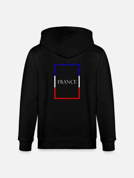 Frankrig Frankrig Erklæring med flag - Stanley/Stella økologisk unisex-hættejakke CULTIVATOR  - sort
