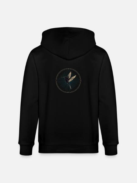 Hummingbird with stars - Stanley/Stella CULTIVATOR Unisex Organic Hooded Jacket - black