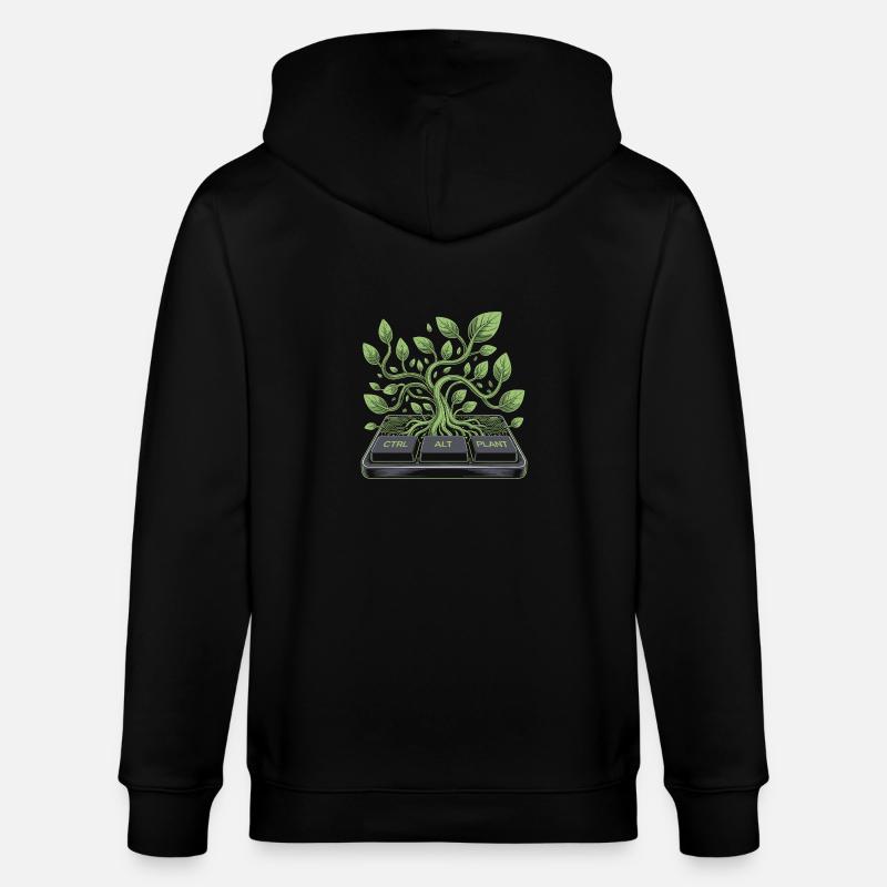 ctrl alt plant garden design - Stanley/Stella CULTIVATOR  Unisex Organic Hooded Jacket - black