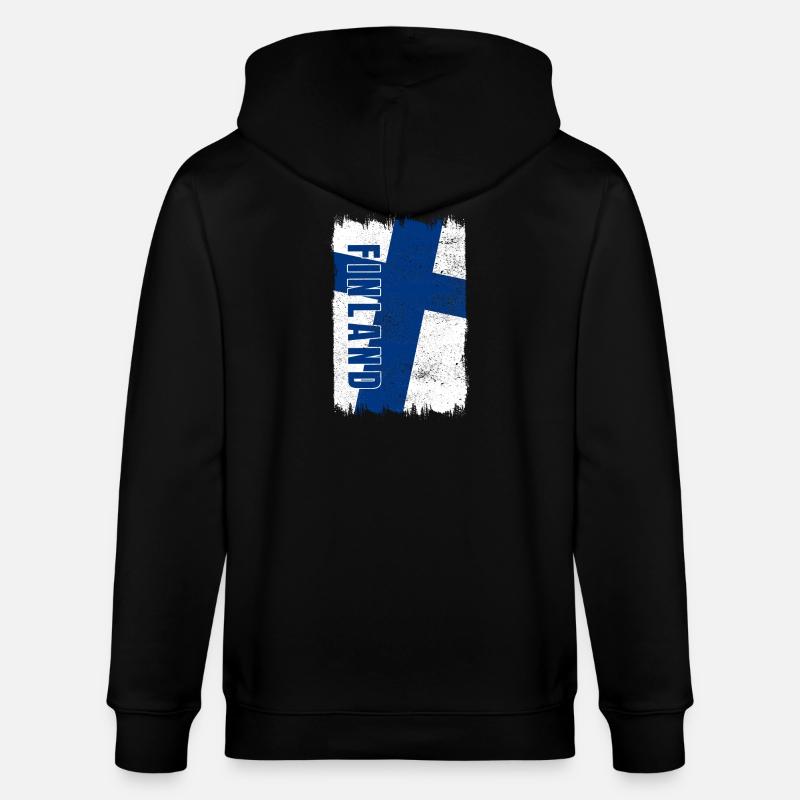 Drapeau de la Finlande - Veste à capuche bio CULTIVATOR Stanley/Stella Unisexe - noir