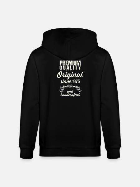 Born in 1975 - Stanley/Stella CULTIVATOR  Unisex Organic Hooded Jacket - black