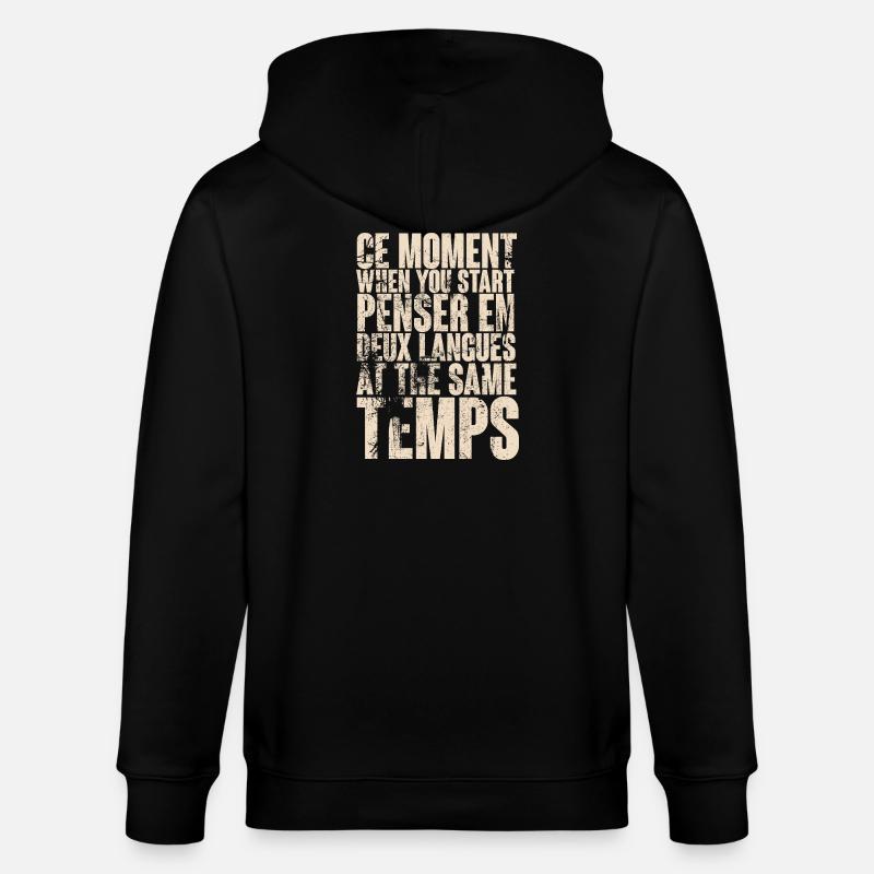 L'inspiration par la pensée bilingue - Veste à capuche bio CULTIVATOR Stanley/Stella Unisexe - noir