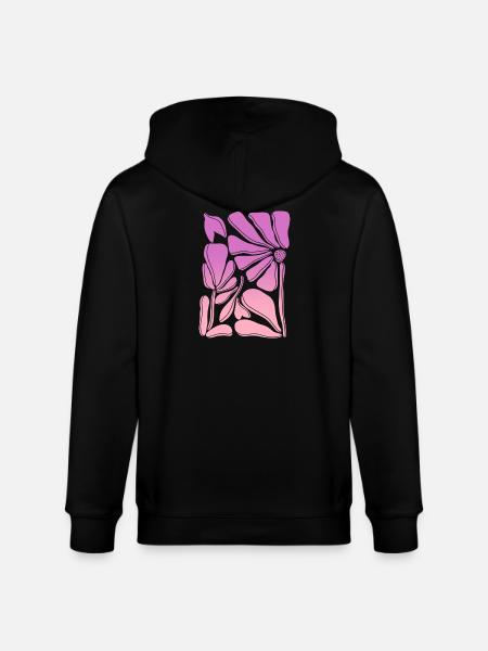 Flower power pink gradient - Stanley/Stella CULTIVATOR Unisex Organic Hooded Jacket - black