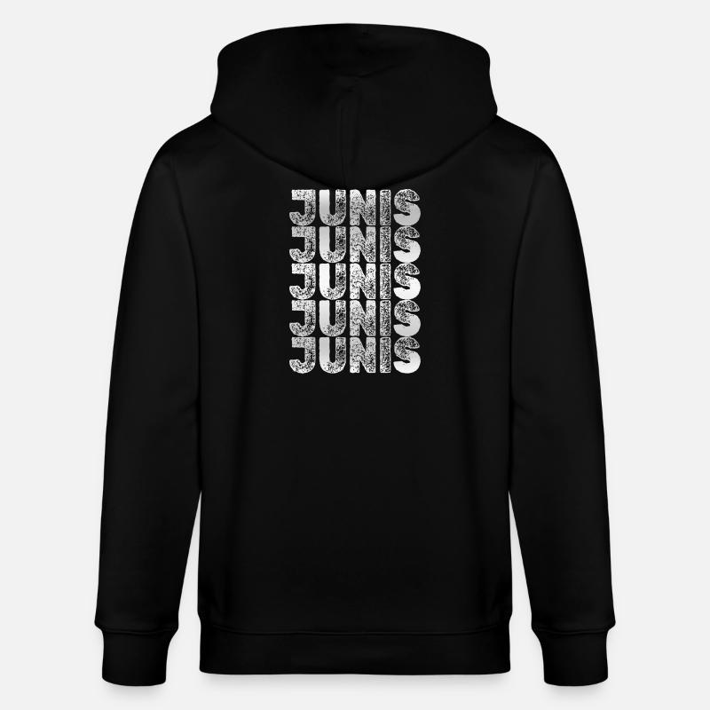 Diagramme typographique JUNIS - Veste à capuche bio CULTIVATOR Stanley/Stella Unisexe - noir