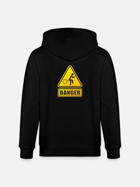 Fart Danger - Stanley/Stella CULTIVATOR  Unisex Organic Hooded Jacket - black