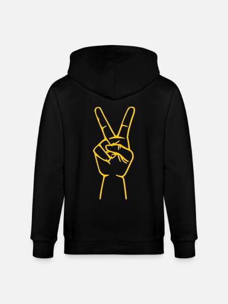 Peace Peacezeichen hand - Stanley/Stella Unisex Bio-Kapuzenjacke CULTIVATOR  - Schwarz