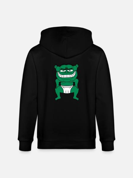 monster oger troll boese sumo ringer uebergewicht - Stanley/Stella Unisex Bio-Kapuzenjacke CULTIVATOR - Schwarz