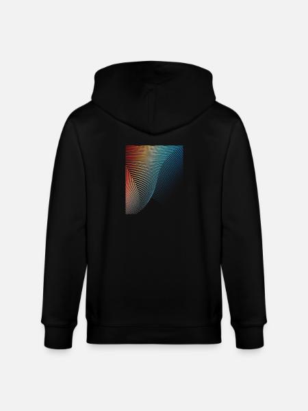 abstract geometric pattern spiral wave - Stanley/Stella CULTIVATOR Unisex Organic Hooded Jacket - black