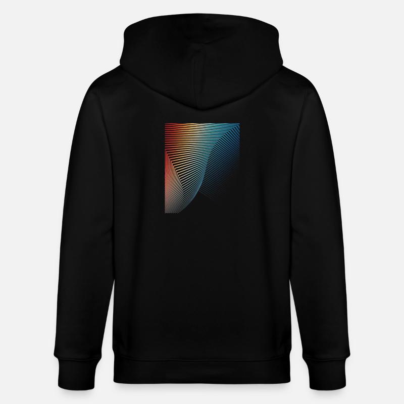 abstract geometric pattern spiral wave - Stanley/Stella CULTIVATOR  Unisex Organic Hooded Jacket - black