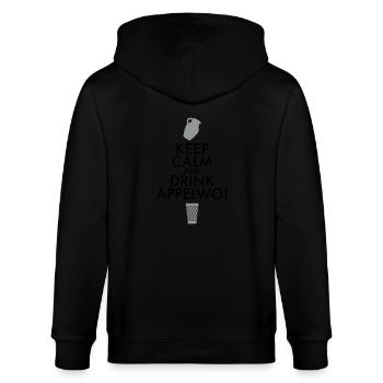 KEEP CALM AND DRINK ÄPPELWOI - Stanley/Stella Unisex Bio-Kapuzenjacke CULTIVATOR  - Schwarz - Hinten - Anna (173cm)