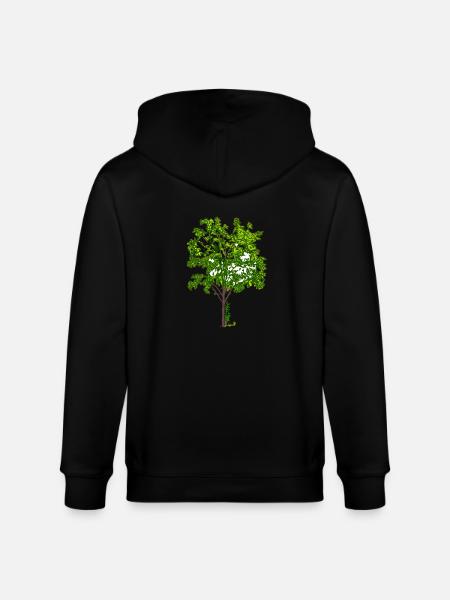 tree - Stanley/Stella CULTIVATOR  Unisex Organic Hooded Jacket - black