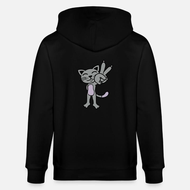 Signe de paix Chat debout - Veste à capuche bio CULTIVATOR Stanley/Stella Unisexe - noir
