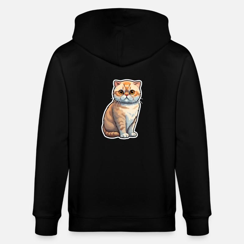 Chat Scottish Fold - Veste à capuche bio CULTIVATOR Stanley/Stella Unisexe - noir