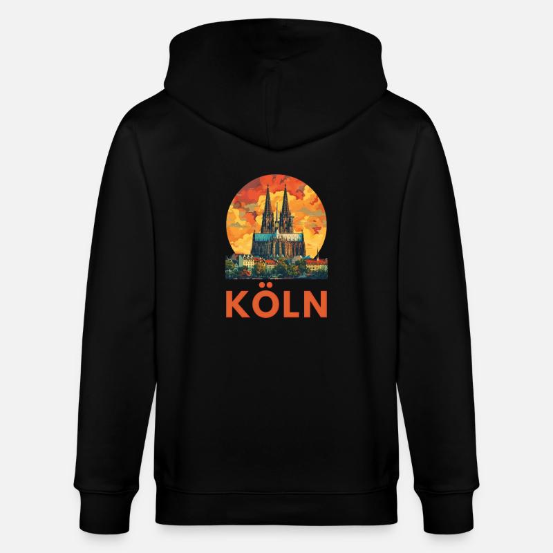 Cologne « Cathédrale de Cologne » - Veste à capuche bio CULTIVATOR Stanley/Stella Unisexe - noir