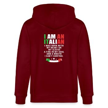 Italienisch Italia Italien - Stanley/Stella Unisex Bio-Kapuzenjacke CULTIVATOR  - Burgunderrot - Hinten - Anna (173cm)