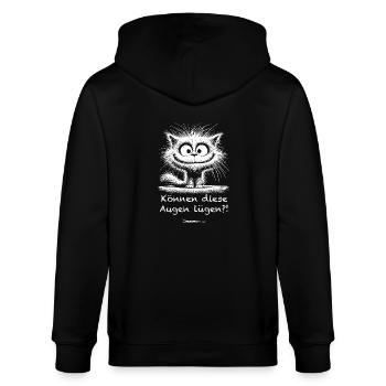 Süße, freche Katze | "Können diese Augen lügen?!" - Stanley/Stella Unisex Bio-Kapuzenjacke CULTIVATOR  - Schwarz - Hinten - Anna (173cm)