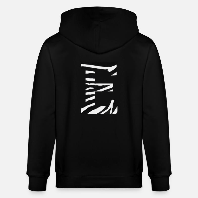 Buchstabe e zebra - Stanley/Stella Unisex Bio-Kapuzenjacke CULTIVATOR  - Schwarz