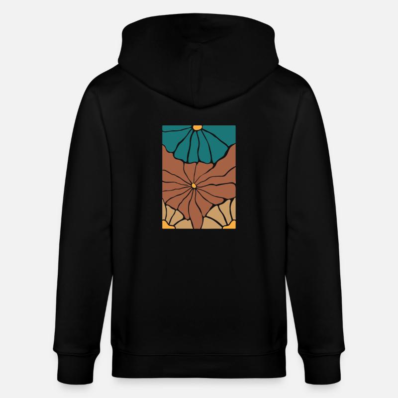 Boho Flora Blumen - Stanley/Stella Unisex Bio-Kapuzenjacke CULTIVATOR  - Schwarz