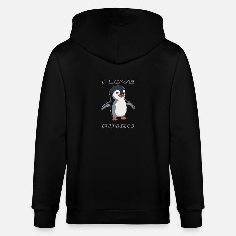 Design de pingouin mignon - Veste à capuche bio CULTIVATOR Stanley/Stella Unisexe - noir