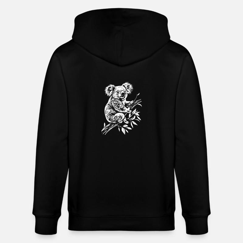 Koala Minimal - Stanley/Stella Unisex Bio-Kapuzenjacke CULTIVATOR - Schwarz